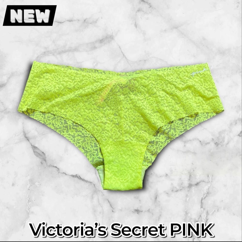 NEW NWT Victoria’s Secret PINK Lace Cheekster Panty – XL Neon Yellow